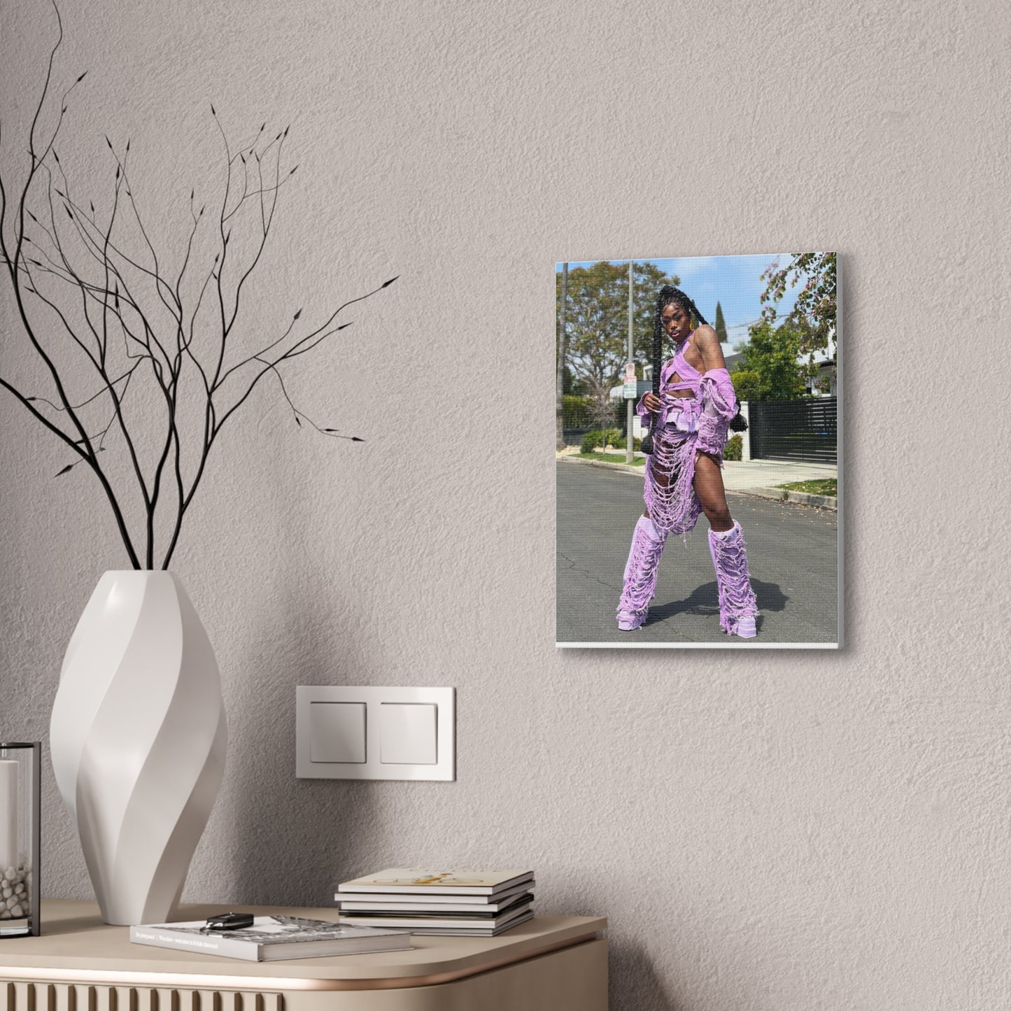 MO ISSA BRAT DOLL Canvas Wall Art, Stylish Home Decor, Trendy Art Print, Aesthetic Wall Decor, Modern Living Room Art, Unique Gift Idea